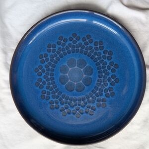 Denby England Midnight Blue Ceramic Dinner Plate Discontinued Vintage